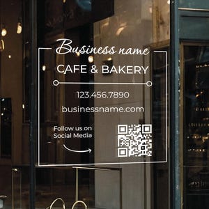 Business Window Decal - Company Name or Logo Storefront Vinyl Sticker BD02