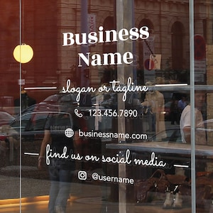 Business Window Decal - Company Name or Logo Storefront Vinyl Sticker BD01