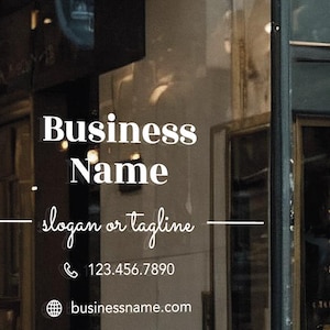 Business Window Decal - Company Name or Logo Storefront Vinyl Sticker BD01