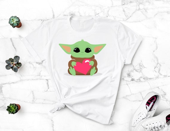 Download Baby Yoda With a Heart svg Star Wars Valentines Cut File | Etsy