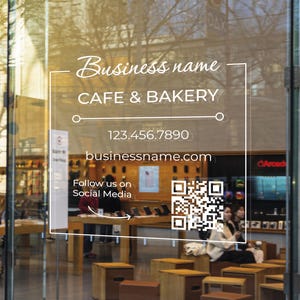 Business Window Decal - Company Name or Logo Storefront Vinyl Sticker BD02