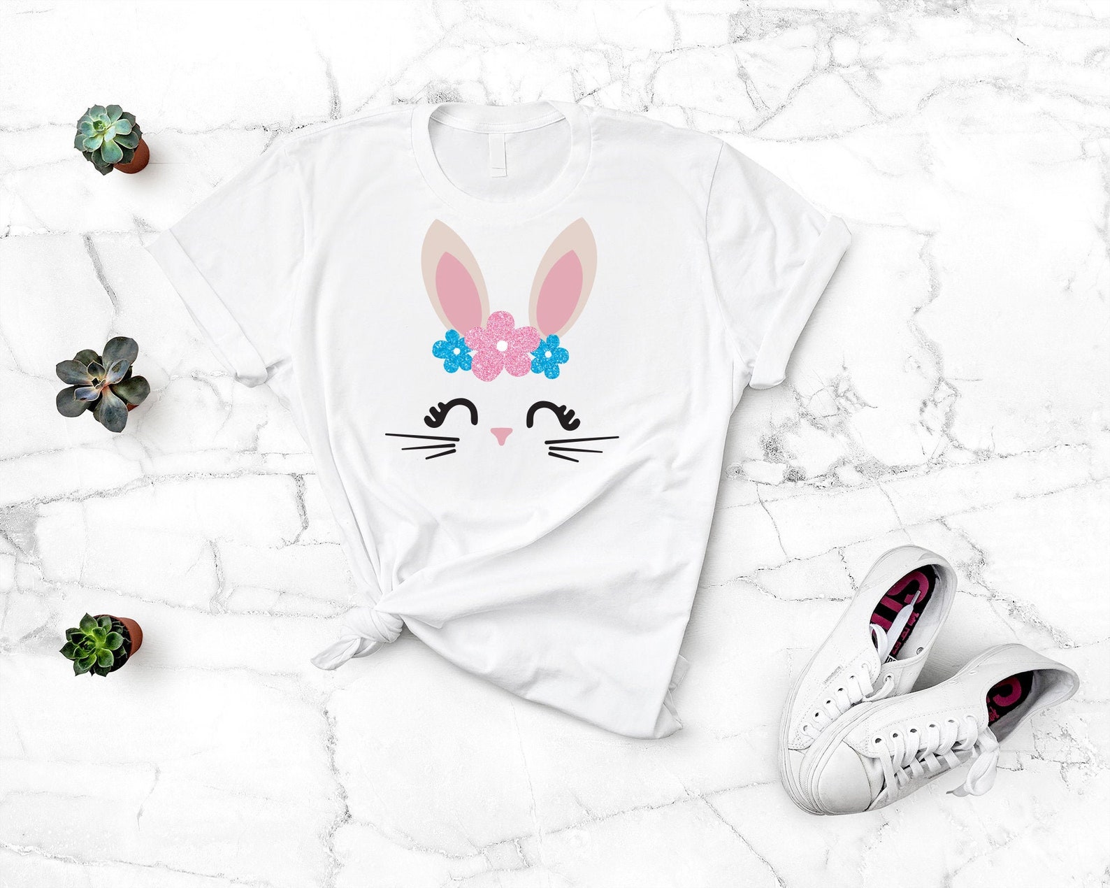 Easter Bunny Face Svg Rabbit Eyelashes and Ears Bunny Shirt - Etsy