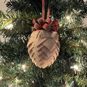 Pinecone Quilted Ornament - Choice of Color