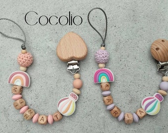 Pacifier chain colorfully personalized