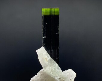 Cristal de Turmalina com Tampa Verde, Pedra Preciosa Natural (8,1 Gramas)