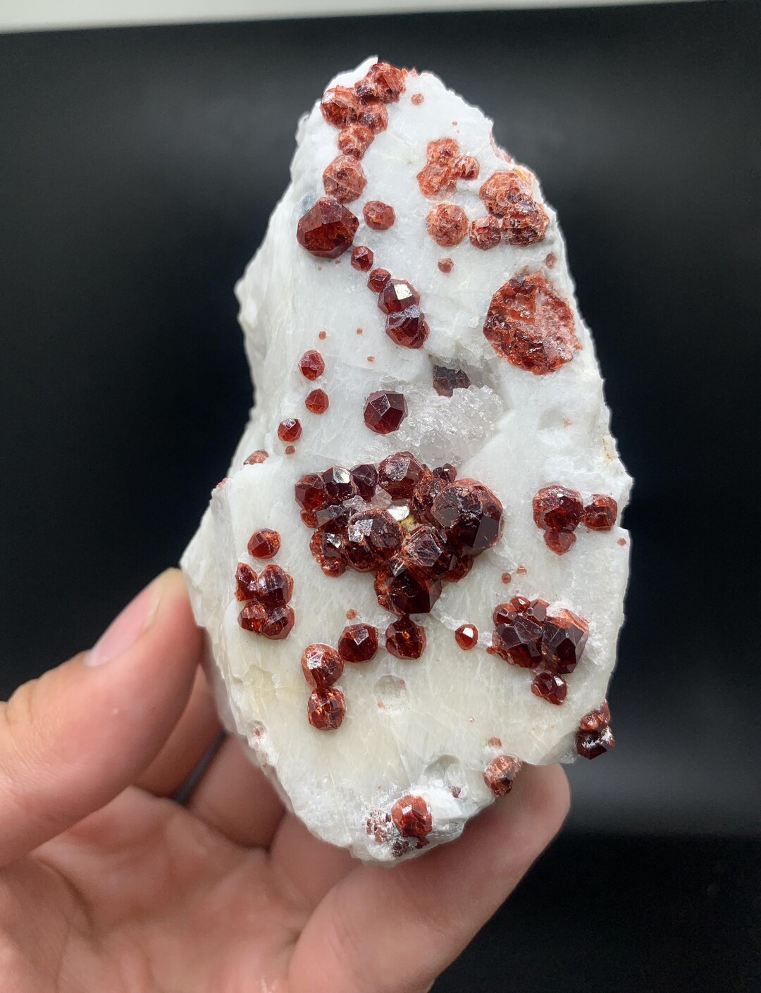 430 Gram Red Garnet Cluster With Snow Feldspar Matrix - Etsy