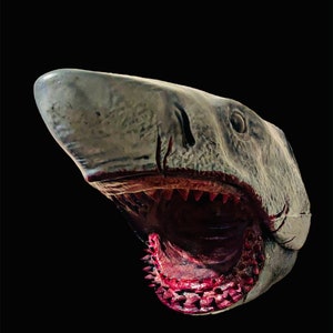 Jaws Shark Bruce Head Wall Mount Decor | Unique Nautical Home Accent & Marine Animal Art for Ocean Lovers