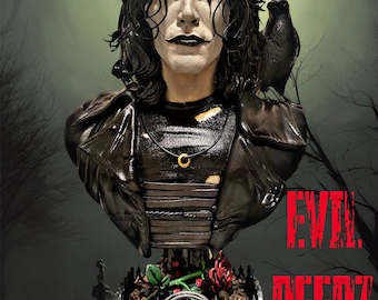 Busto em resina de Eric Draven, do filme O Corvo - Item de colecionador para cinéfilos
