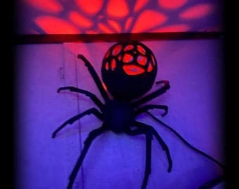 Gothic Spider Decor – Light Up Wall Accent with LED Flame