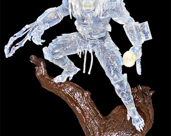 Estatua de Depredador Encapuchado, Busto de resina de ciencia ficción y terror del Cazador Depredador en la rama de un árbol, Figura coleccionable para fans de Depredador