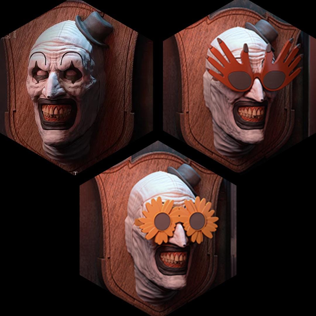 ピエロのアートウォールプレート - 樹脂製ホラーデコレーション、怖い