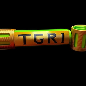 Gold TMNT 2  Blacklight Secret of the Ooze Canister Replica V2 - Turtle Power Prop, Ninja Turtles Collectible, Movie Memorabilia, Stash Can