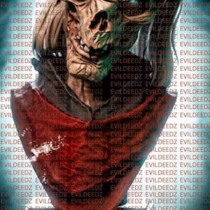 May include: A detailed bust of a skeletal figure with sunken eyes and wrinkled skin, wearing a dark red garment. The figure is mounted on a rectangular base featuring the text CRYPT KEEPER, with a repeating watermark of the word EVILDEEDZ.