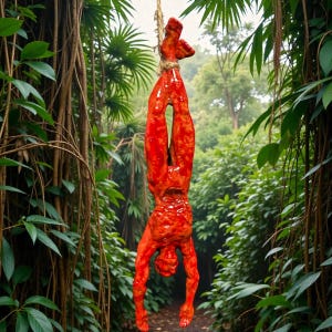 Żywa figurka Skinned Alive: Żywiczna grafika grozy, dekoracja w postaci krwawego drapieżnika/wysłannika piekieł