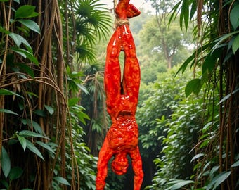 Figura Skinned Alive: arte horror in resina, decorazione cruenta da predatore/infernale