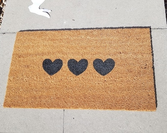 Heart Outdoor Doormat in Grey or Pink