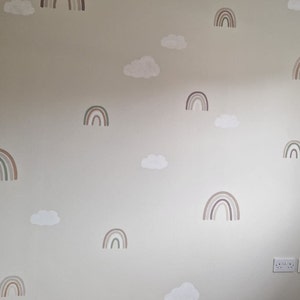 Rainbow and Cloud Stencils for wall art and baby nursery image 1