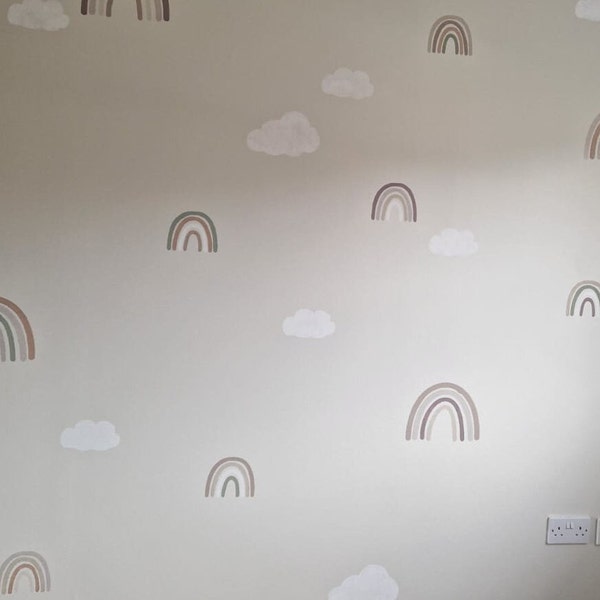 Rainbow and Cloud Stencils for wall art and baby nursery