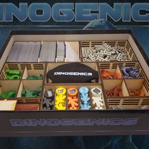 Official DINOGENICS Wooden Organizer Insert | Storage solution | Boardgame Wooden insert | Boardgame organizer