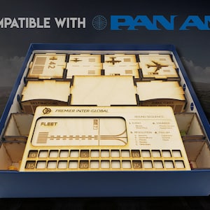 PAN AM Custom Insert | Storage solution | Boardgame organizer | Custom Wooden Insert Compatible with PanAm