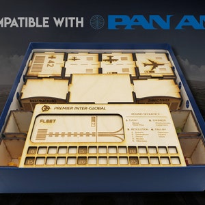 PAN AM Custom Insert | Storage solution | Boardgame organizer | Custom Wooden Insert Compatible with PanAm