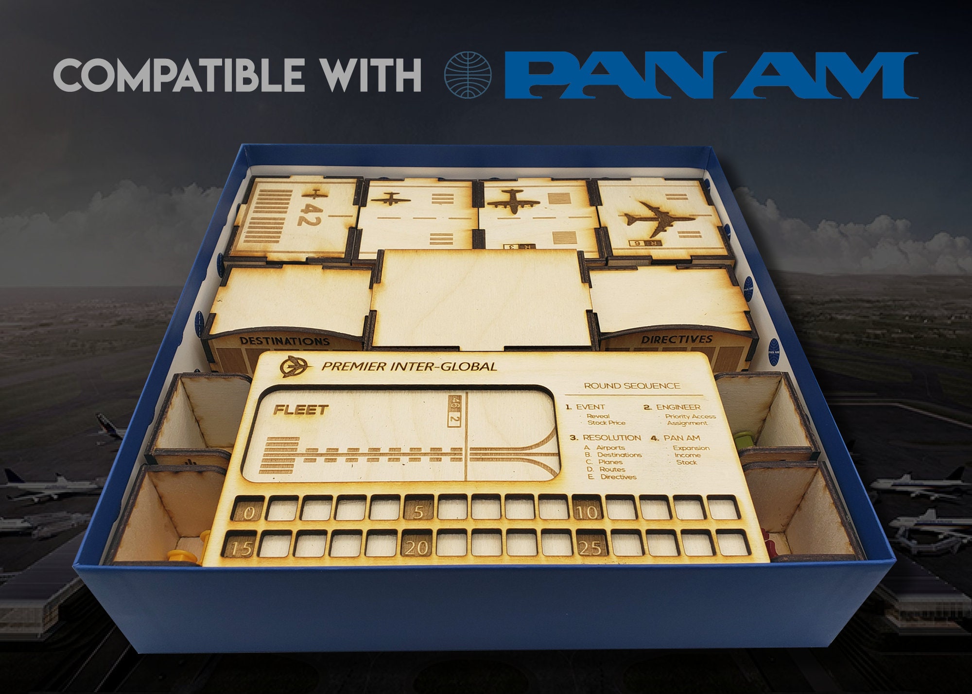 PAN AM Custom Insert | Storage Solution | Boardgame Organizer