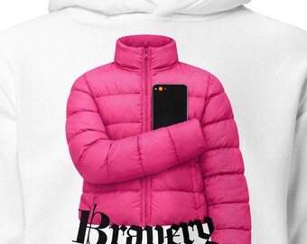 Bravery in a Pink Coat | Protest Video Phone Anti ICE | Unisex Pullover Hoodie