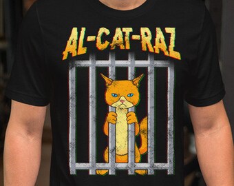 AL-CAT-RAZ Inmate Cat T-Shirt | Funny Shirt | Short-Sleeve Unisex Tee