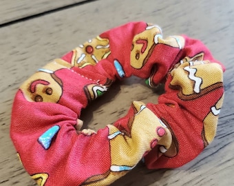 Christmas scrunchie, Christmas hair accessory, Christmas hair tie, Gingerbread man hair scrunchie