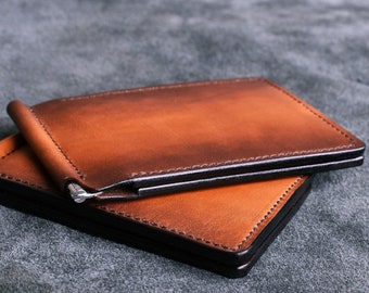 Premium Leather Vintage Money Clip Wallet