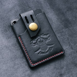 Cartera con tarjetero personalizado minimalista EDC de cuero de primera calidad