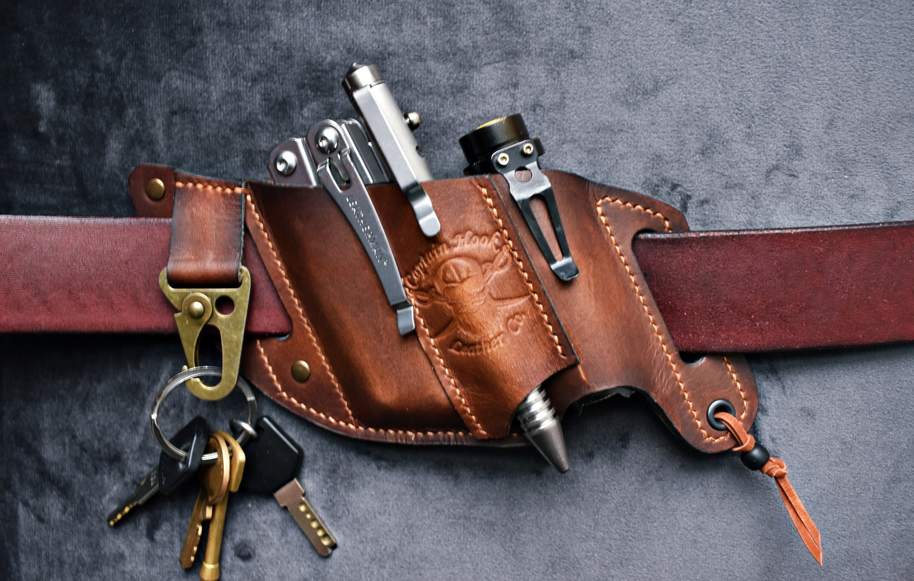ESTINK Gaine d'outil en cuir EDC Gaine multi-outils en cuir EDC