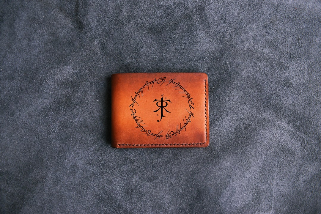 LOTR Inspired Leather Personalised Wallet Etsy