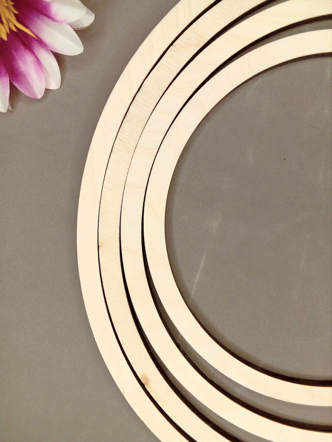 Large Wooden Hoop width 10 mm for craft macrame dream Etsy