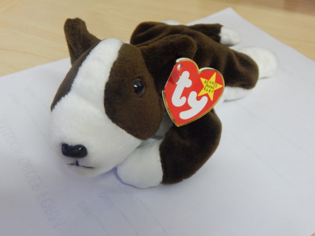 Ty Beanie Baby Bruno the Dog, Ty Beanie Baby Terrier, Rare Terrier