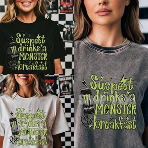 Suspect Drinks Monster, Green Energy Drink Shirt image 2