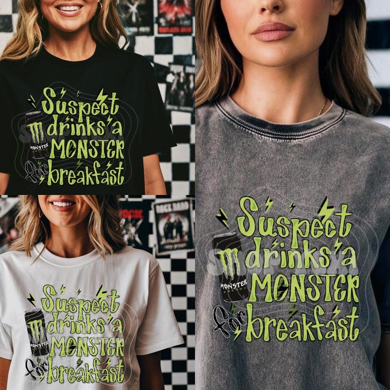 Suspect Drinks Monster, Green Energy Drink Shirt image 2
