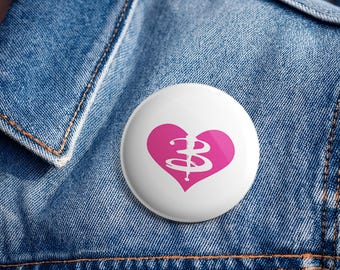 BTVS Pink Heart Pin Badge | Buffy Inspired 25mm