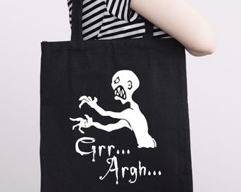 Grr Argh Tote Bag - Buffy Inspired Fandom Tote - Subtle Geek Gift for TV Fans
