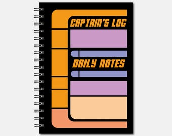 Spiral Notebooks - Captains Log Notebook - Lined Journal - Gift - Star Trek TNG Inspired