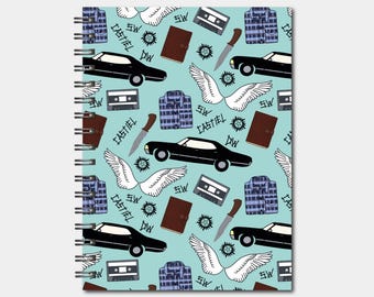 Spiral Notebooks - Supernatural Patterned Notebook - Lined Journal - Gift - Supernatural
