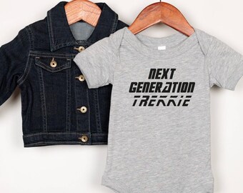 Next Generation Trekkie Baby Bodysuit | Star Trek Fan Apparel, Baby Shower Gift