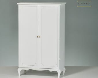 Handmade 1:6 Scale Wardrobe – Miniature Furniture Closet (Fits Barbie, Blythe & Fashion Dolls)