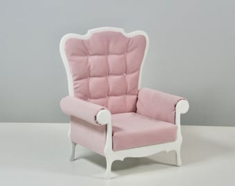 Armchair for doll in 1/4 scale, furniture for doll