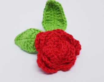 Handmade hairclip red rose