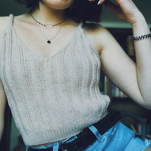 Ribbed cotton crop top Knitted summer cami Cotton summer tank