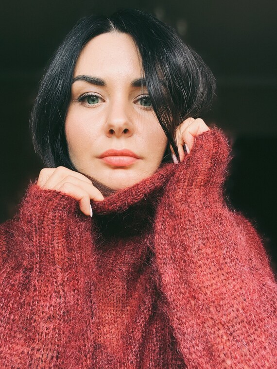 Mohair turtleneck sweater hotsell