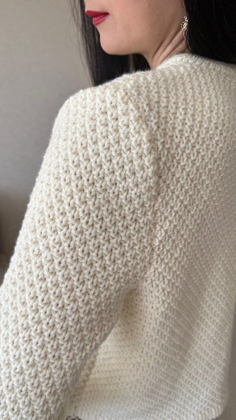 Button down cardigan Knit blazer for women Handmade knit cardigan image 8