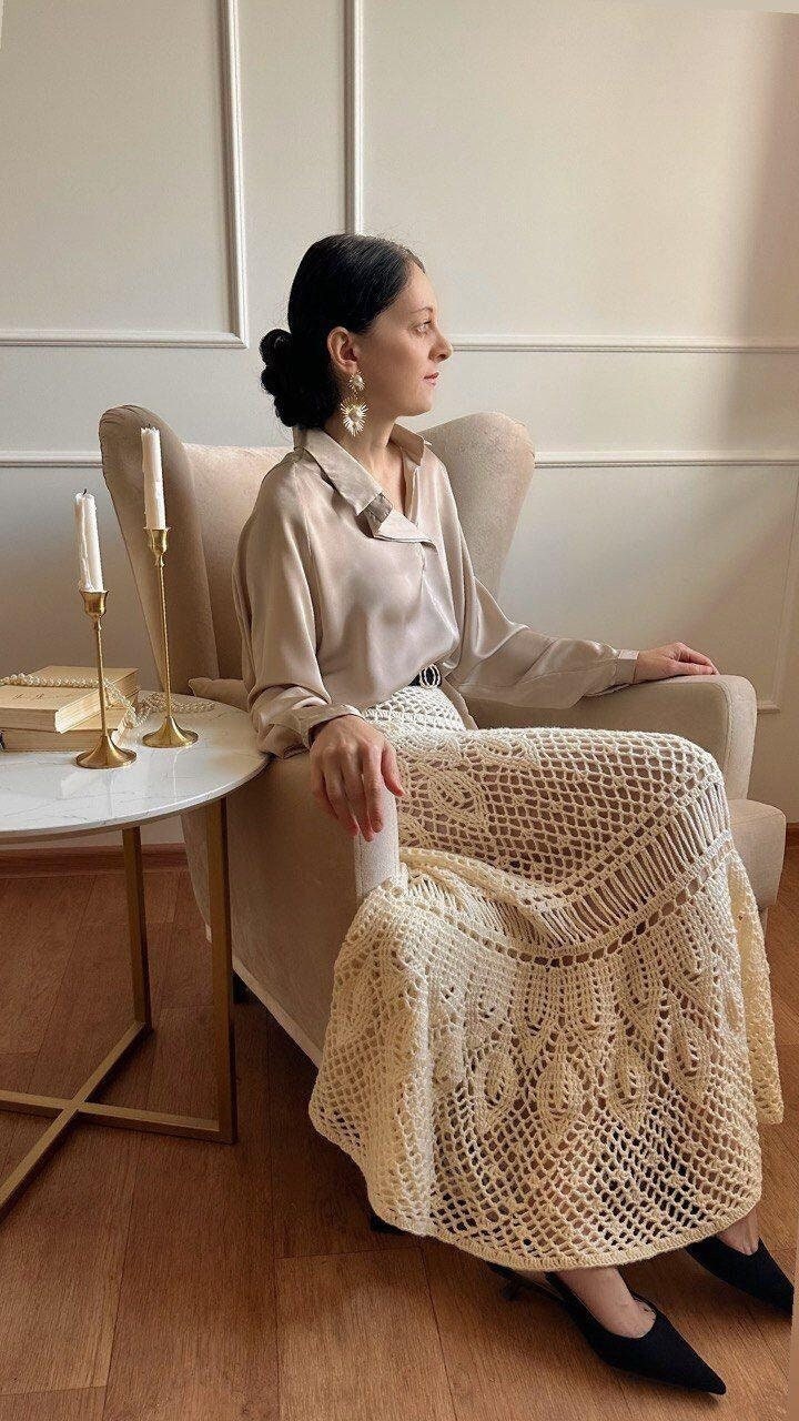 Hand Crochet Skirt - Etsy