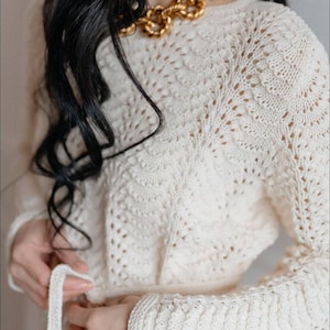 Lace midi dress white Midi dress with long sleeves for women Elegant midi dress